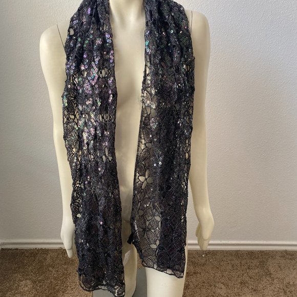 Cejon Other - Cejon Women's Black Full Sequin Casual Wrap Scarf Very One Size Nice Scarf $36